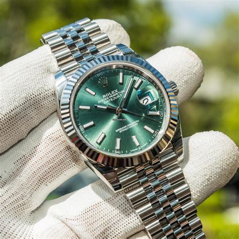 green dial rolex date just jubil|Rolex Datejust 41 for sale.